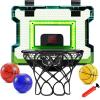 imageIndoor Basketball Hoop Mini Basketball Hoop for Door Electronic Pro Score Board with Automatic Sound ampamp LED Light Room Sport Set Toy Gift for 3 Kids Teens ampamp Adults with 3 Balls ampamp Air Pump