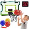 imageIndoor Basketball Hoop Mini Basketball Hoop for Door Electronic Pro Score Board with Automatic Sound ampamp LED Light Room Sport Set Toy Gift for 3 Kids Teens ampamp Adults with 3 Balls ampamp Air Pump