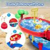 imageVATOS 2Tier Outdoor Kids Water Table 61PCS DIY Toddlers Water Table Toys Playset Pool Waterway Toy with Pump Summer Outside Activity Funs for Toddler Boys Girls Ages 48 35