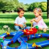 imageVATOS 2Tier Water Table for Toddlers in Summer100PCS DIY Waterways Playset with Pump for Outside YardBeachPoolside Activity Sensory Play Table Addition for Kids Boys Girls Age 3 4 5 6 Year Old