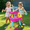 imageVATOS 3Tier Sand Water Table for Toddlers 37Piece Kids Water Table Splash Pond Toys Set for Outside Outdoor Backyard Toddlers Activity Sensory Water Play Table Summer Toys for Girls PinkPink