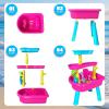 imageVATOS 3Tier Sand Water Table for Toddlers 37Piece Kids Water Table Splash Pond Toys Set for Outside Outdoor Backyard Toddlers Activity Sensory Water Play Table Summer Toys for Girls PinkPink