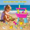 imageVATOS 3Tier Sand Water Table for Toddlers 37Piece Kids Water Table Splash Pond Toys Set for Outside Outdoor Backyard Toddlers Activity Sensory Water Play Table Summer Toys for Girls PinkPink