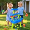 imageVATOS 3Tier Sand Water Table for Toddlers 37Piece Kids Water Table Splash Pond Toys Set for Outside Outdoor Backyard Toddlers Activity Sensory Water Play Table Summer Toys for Girls PinkBlue