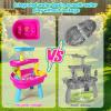 imageVATOS 3Tier Sand Water Table for Toddlers 37Piece Kids Water Table Splash Pond Toys Set for Outside Outdoor Backyard Toddlers Activity Sensory Water Play Table Summer Toys for Girls PinkPink