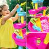 imageVATOS 3Tier Sand Water Table for Toddlers 37Piece Kids Water Table Splash Pond Toys Set for Outside Outdoor Backyard Toddlers Activity Sensory Water Play Table Summer Toys for Girls PinkPink