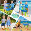 imageVATOS 3Tier Sand Water Table for Toddlers 37Piece Kids Water Table Splash Pond Toys Set for Outside Outdoor Backyard Toddlers Activity Sensory Water Play Table Summer Toys for Girls PinkBlue