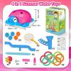 imageVATOS 4in1 Turtle Water Sprinkler for Kids Outdoor Toys with Snail Splash Ring Toss Catch Ball Game ampamp Hurdle Play 360Roating Spray Summer Fun Backyard Garden Lawn for Toddlers Kids Boys 38Pink