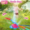 imageVATOS 4in1 Turtle Water Sprinkler for Kids Outdoor Toys with Snail Splash Ring Toss Catch Ball Game ampamp Hurdle Play 360Roating Spray Summer Fun Backyard Garden Lawn for Toddlers Kids Boys 38Pink