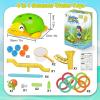 imageVATOS 4in1 Turtle Water Sprinkler for Kids Outdoor Toys with Snail Splash Ring Toss Catch Ball Game ampamp Hurdle Play 360Roating Spray Summer Fun Backyard Garden Lawn for Toddlers Kids Boys 38Green