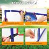 imageVATOS Football Toss Target Games with 4 Inflatable Footballs  Indoor Outdoor Backyard Throwing Sport Toy for Kids Football Passing Targets Party Game for Boys Girls and Family Fun PlayBlue