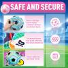 imageVATOS Toy Soccer Ball Game Set for Boys and Girls Indoor Outdoor Backyard Toss Soccer Goal Game with 2 Balls 1 Flannel Target Soccer Toys for 35 68 812 Years Old Kids BirthdayPink