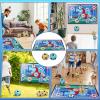 imageVATOS Toy Soccer Ball Game Set for Boys and Girls Indoor Outdoor Backyard Toss Soccer Goal Game with 2 Balls 1 Flannel Target Soccer Toys for 35 68 812 Years Old Kids BirthdayBlue