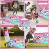imageVATOS Toy Soccer Ball Game Set for Boys and Girls Indoor Outdoor Backyard Toss Soccer Goal Game with 2 Balls 1 Flannel Target Soccer Toys for 35 68 812 Years Old Kids BirthdayPink