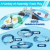 imageVATOS Track Toys 183 Pcs Shark Race Car Toys for Boys Girls 3 4 5 6 7 9 Year Bendable Flexible Racetrack Cars with Shark ampamp Ball Ocean Theme Train Toys STEM Educational Playset Birthday Gift