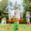 imageVATOS Water Sprinkler Baseball Toy for Kids 4 in 1 Dinosaur Sprinklers 360 Rotating Spray ampamp Splash Baseball ampamp Water Ball Toy Summer Outdoor Water Play Games for Yard Backyard Garden LawnGreen