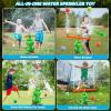 imageVATOS Water Sprinkler Baseball Toy for Kids 4 in 1 Dinosaur Sprinklers 360 Rotating Spray ampamp Splash Baseball ampamp Water Ball Toy Summer Outdoor Water Play Games for Yard Backyard Garden LawnGreen