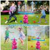 imageVATOS Water Sprinkler Baseball Toy for Kids 4 in 1 Dinosaur Sprinklers 360 Rotating Spray ampamp Splash Baseball ampamp Water Ball Toy Summer Outdoor Water Play Games for Yard Backyard Garden LawnPink