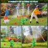 imageVATOS Water Sprinkler Baseball Toy for Kids 4 in 1 Dinosaur Sprinklers 360 Rotating Spray ampamp Splash Baseball ampamp Water Ball Toy Summer Outdoor Water Play Games for Yard Backyard Garden LawnGreen