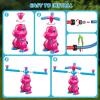 imageVATOS Water Sprinkler Baseball Toy for Kids 4 in 1 Dinosaur Sprinklers 360 Rotating Spray ampamp Splash Baseball ampamp Water Ball Toy Summer Outdoor Water Play Games for Yard Backyard Garden LawnPink