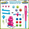 imageVATOS Water Sprinkler Baseball Toy for Kids 4 in 1 Dinosaur Sprinklers 360 Rotating Spray ampamp Splash Baseball ampamp Water Ball Toy Summer Outdoor Water Play Games for Yard Backyard Garden LawnPink