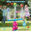 imageVATOS Water Sprinkler Baseball Toy for Kids 4 in 1 Dinosaur Sprinklers 360 Rotating Spray ampamp Splash Baseball ampamp Water Ball Toy Summer Outdoor Water Play Games for Yard Backyard Garden LawnPink