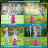 imageVATOS Water Sprinkler Baseball Toy for Kids 4 in 1 Dinosaur Sprinklers 360 Rotating Spray ampamp Splash Baseball ampamp Water Ball Toy Summer Outdoor Water Play Games for Yard Backyard Garden LawnPink