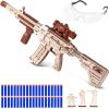 imageVATOS Wooden Gun Puzzles 3D Wood Puzzles Gun for Adult with Foam Soft Bullet Electric Wooden M416 Rifle Puzzle Toy Model Wood Puzzle DIY Building Kits for Adult Christmas Birthday Gift