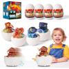 imageVATOS 4 Pack Dinosaur Easter Eggs 385 Inch Tall Dinosaur Eggs with Sound and Light PullBack Cars Function Easter Toys Easter Basket Stuffers Easter Gifts for Girls ampamp Boys Dinosaur Enthusiasts