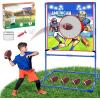 imageVATOS Football Toss Target Games with 4 Inflatable Footballs  Indoor Outdoor Backyard Throwing Sport Toy for Kids Football Passing Targets Party Game for Boys Girls and Family Fun PlayBlue