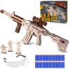 imageVATOS Wooden Gun Puzzles 3D Wood Puzzles Gun for Adult with Foam Soft Bullet Electric Wooden M416 Rifle Puzzle Toy Model Wood Puzzle DIY Building Kits for Adult Christmas Birthday Gift