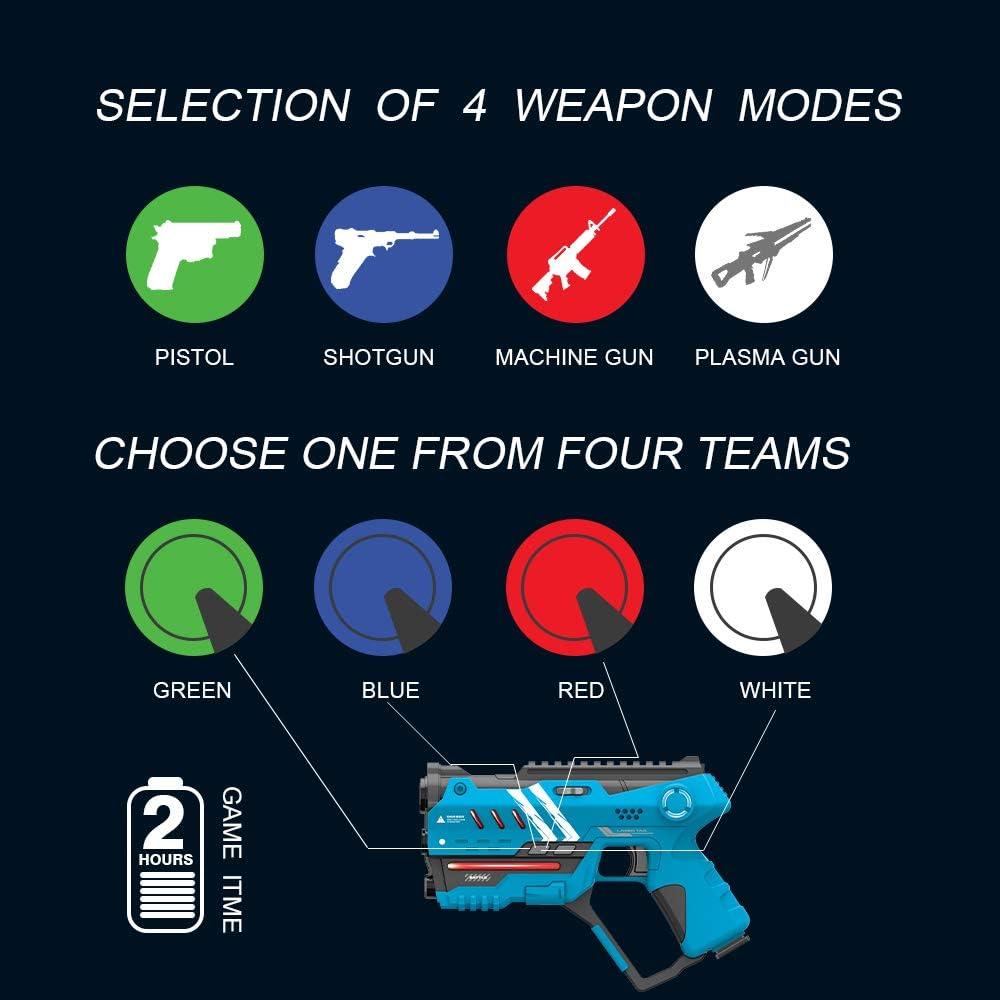 imageVATOS Laser Tag Guns  4 Gun 4 Vest Multiplayer Game Set  Indoor Outdoor Battle Games for Kids ampamp Adults