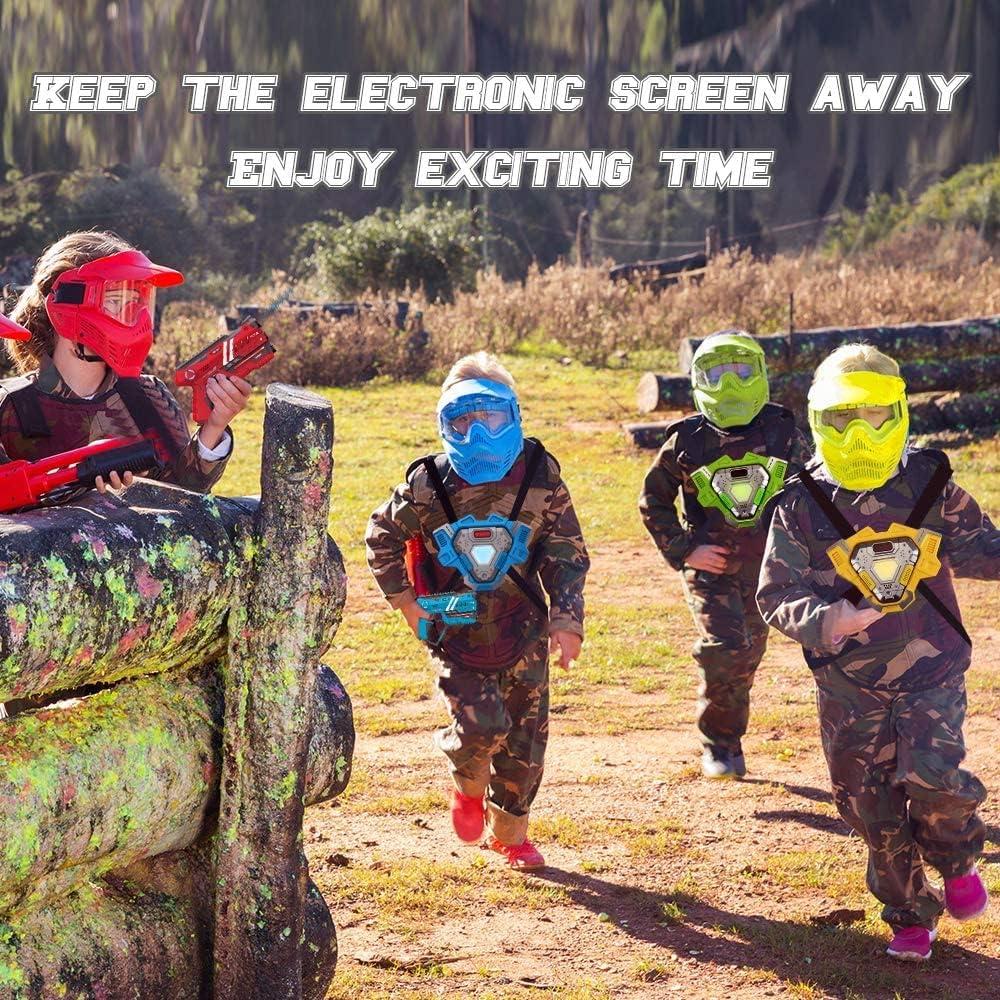 imageVATOS Laser Tag Guns  4 Gun 4 Vest Multiplayer Game Set  Indoor Outdoor Battle Games for Kids ampamp Adults