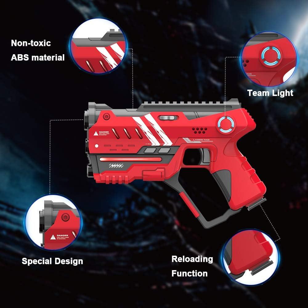 imageVATOS Laser Tag Guns  4 Gun 4 Vest Multiplayer Game Set  Indoor Outdoor Battle Games for Kids ampamp Adults