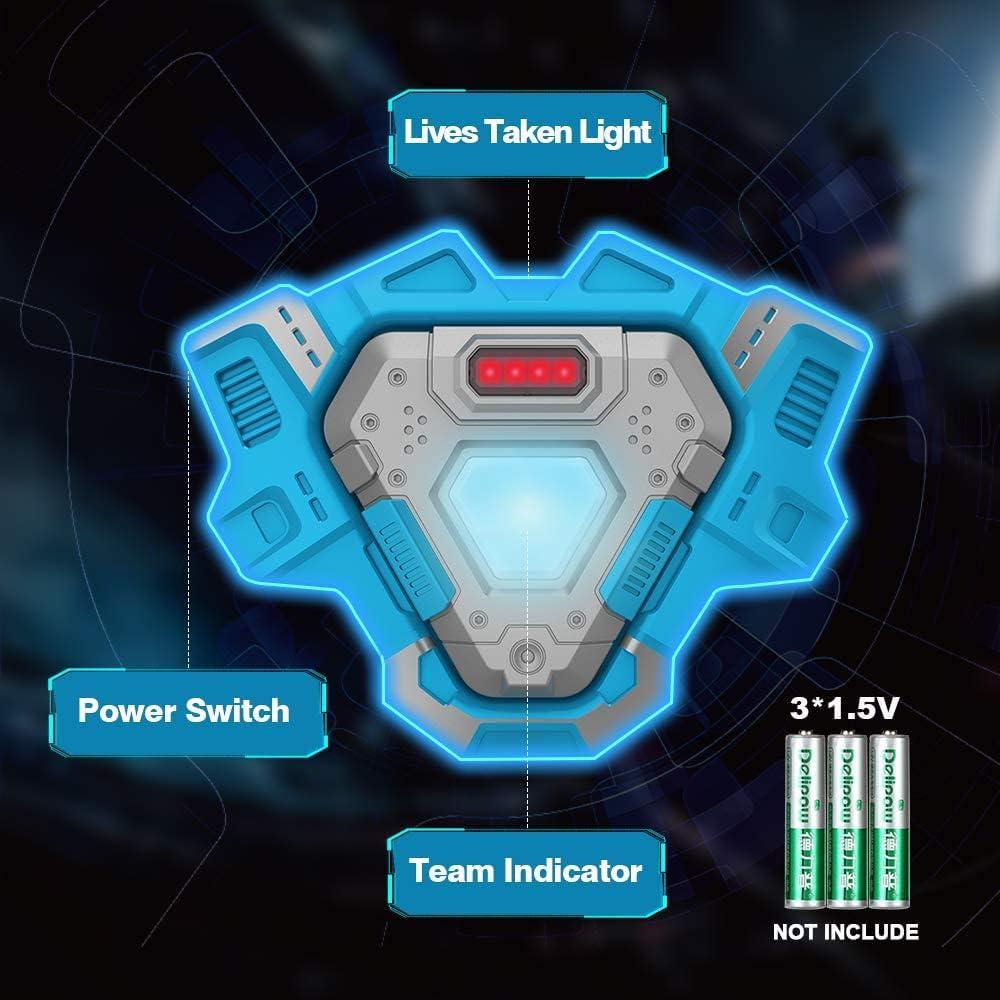 imageVATOS Laser Tag Guns  4 Gun 4 Vest Multiplayer Game Set  Indoor Outdoor Battle Games for Kids ampamp Adults