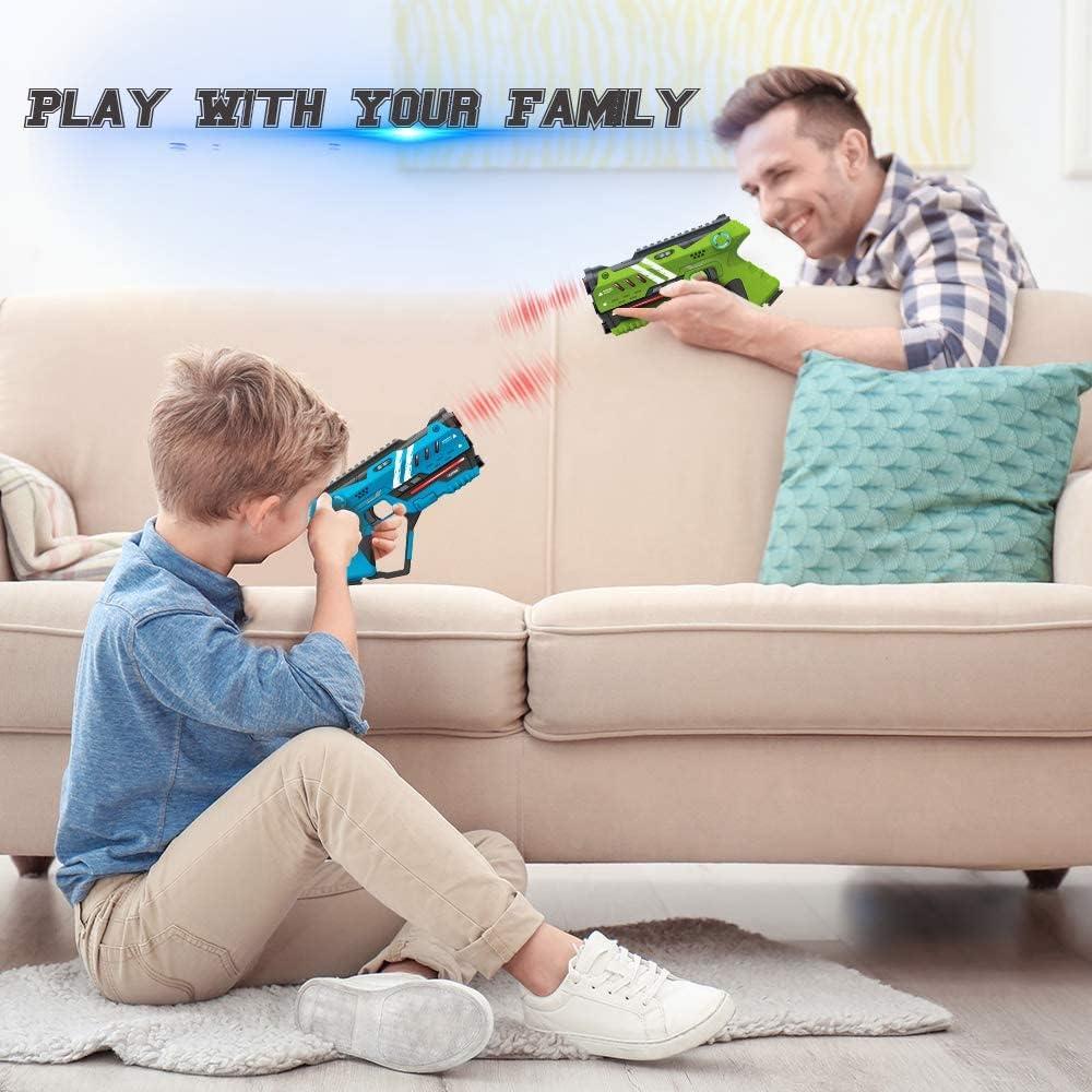 imageVATOS Laser Tag Guns  4 Gun 4 Vest Multiplayer Game Set  Indoor Outdoor Battle Games for Kids ampamp Adults