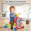 imageBaby Walker 5 in 1VATOS SittoStand Learning WalkerAssemble as ScooterBalance BikePush WalkerActivity TableDetachable PanelPush Walkers Toys with Music for Toddlers Infant Boys GirlsRed