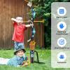 imageVATOS 2 Pack Bow and Arrow Toy for 5 6 7 8 9 10 11 Year Old Boys Girls Light Up Archery Toy with Cup Suction Standing Target ampamp 29 in Dart Board Indoor Outdoor Activity Toys Birthday