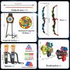 imageVATOS 2 Pack Bow and Arrow Toy for 5 6 7 8 9 10 11 Year Old Boys Girls Light Up Archery Toy with Cup Suction Standing Target ampamp 29 in Dart Board Indoor Outdoor Activity Toys Birthday