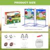 imageVATOS 2 in 1 Football Toss Target Games and Soccer Toy for Kids Throwing Target DoubleSided Goal with 2 Inflatable Footballs ampamp 2 Soccer Balls Indoor Outdoor Back to School Activity Toy Gift