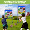 imageVATOS 2 in 1 Football Toss Target Games and Soccer Toy for Kids Throwing Target DoubleSided Goal with 2 Inflatable Footballs ampamp 2 Soccer Balls Indoor Outdoor Back to School Activity Toy Gift