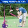 imageVATOS 3in1 T Ball Sets for Kids Teeball Toy Sets with 6pcs Baseballs T Ball Stand Hanging Tee Auto Launcher Retractable BatIndoor Outdoor Sports Toys Gifts for Boys Girls Age 38 Year Old