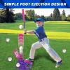 imageVATOS 3in1 T Ball Sets for Kids Teeball Toy Sets with 6pcs Baseballs T Ball Stand Hanging Tee Auto Launcher Retractable BatIndoor Outdoor Sports Toys Gifts for Boys Girls Age 38 Year Old