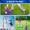 imageVATOS 3in1 T Ball Sets for Kids Teeball Toy Sets with 6pcs Baseballs T Ball Stand Hanging Tee Auto Launcher Retractable BatIndoor Outdoor Sports Toys Gifts for Boys Girls Age 38 Year Old