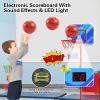 imageVATOS Basketball Hoop Indoor for Kids ampamp Toddler Stand Adjustable Height Basketball Goal Game with LED Light ampamp Scoreboard ampamp 3 Balls Basketball Hoop Outdoor Toy Gift for Boys Girls Ages 3 4 5 6 7 8
