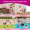imageVATOS Basketball Hoop for Girls Indoor Pink Basketball Hoop with 7 Color Lights Electronic Scoreboard ampamp Remote Controller Basketball Set Toys Birthday Gifts for Girls Kids Teens 512