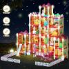 imageVATOS Dollhouse for Girl5 Story 17 Rooms Luxury Pink Dollhouse DIY Play Doll Room Set with Light Strip4 Dolls4 Puppy and Doll Furnitures Dream Christmas Birthday Toy Gift for Girls 3 4 5 6 7 8