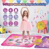 imageVATOS Double Dance Mat for Girls  4 Game Modes ampamp 9 Challenge Levels with Adjustable Volume Led Light ampamp Wireless Bluetooth  Music Play Mat Birthday Gifts Toys for Kids Ages 3 4 5 6 7 8 9 Years Olds