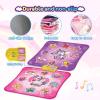 imageVATOS Double Dance Mat for Girls  4 Game Modes ampamp 9 Challenge Levels with Adjustable Volume Led Light ampamp Wireless Bluetooth  Music Play Mat Birthday Gifts Toys for Kids Ages 3 4 5 6 7 8 9 Years Olds