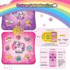 imageVATOS Double Dance Mat for Girls  4 Game Modes ampamp 9 Challenge Levels with Adjustable Volume Led Light ampamp Wireless Bluetooth  Music Play Mat Birthday Gifts Toys for Kids Ages 3 4 5 6 7 8 9 Years Olds